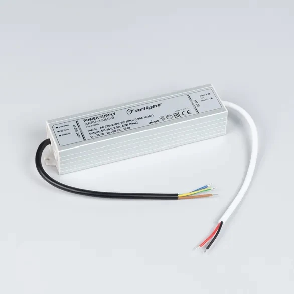 Блок питания arpv-24060-b (24V, 2.5A, 60W) (arlight, IP67 металл, 3 года) 020005