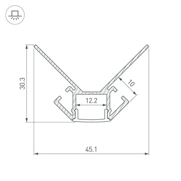 023889 профиль ARH-DECORE-S12-EXT-2000 ANOD внешний (arlight, алюминий)