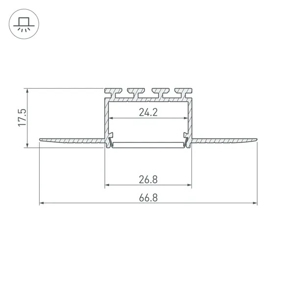 Профиль 2м pls-f-hide-2000 (arlight, алюминий) 023962