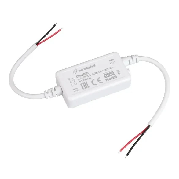 Диммер arl-sirius-tuya-dim-suf SLIM (12-24V, 1X6A, 2.4G) (arlight, IP20 пластик, 3 года) 032346