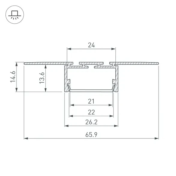 Профиль PLS-LOCK-H15-T-HIDE-3000 (arlight, алюминий) 042807