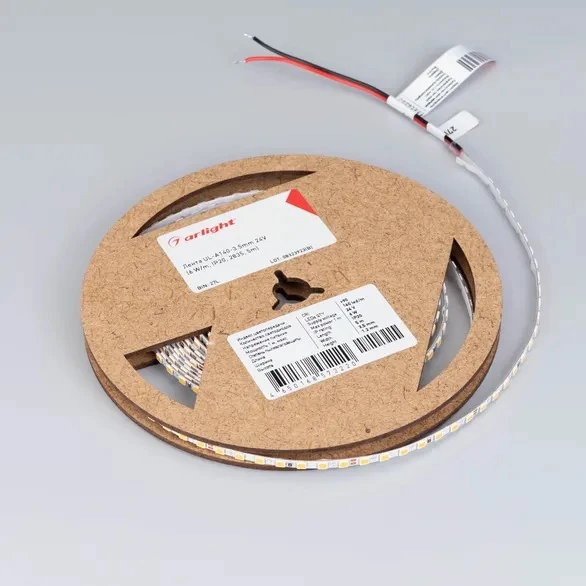 Светодиодная лента UL-A140-3.5MM 24V DAY4000 (6W/M, IP20, 2835, 5M) (arlight, узкая) 045968