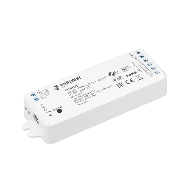046534 intelligent ARLIGHT диммер smart-pwm-102-72-dim-suf (12-36V, 2X5A, zb) (iarl, пластик)