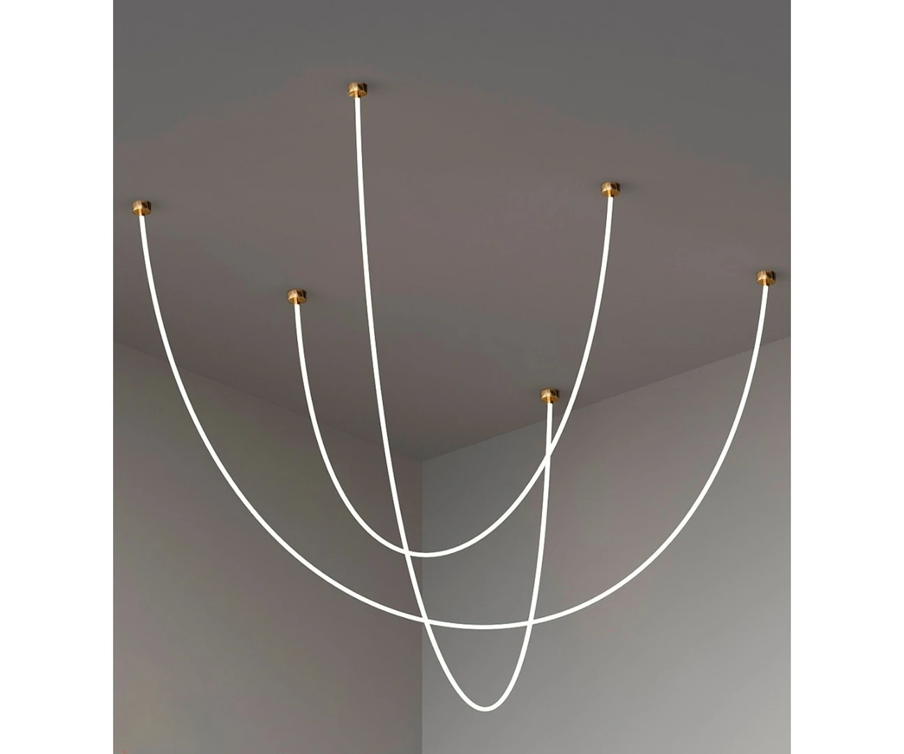 Комплект подвесных светильников венди бронза (комплект 3 подвеса L200, L300, L400) LED 216W (4000K)