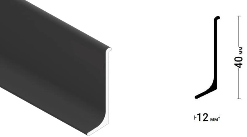 Art-plintus j плинтус накладной 10*40*3000 мм черный мат (al)