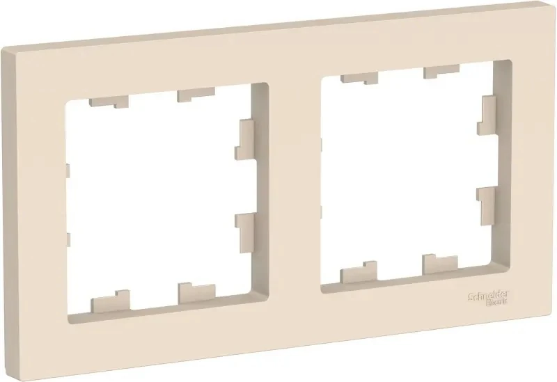 ATN000202 рамка установочная atlasdesign бежевая 2 поста