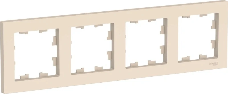 ATN000204 рамка установочная atlasdesign бежевая 4 поста