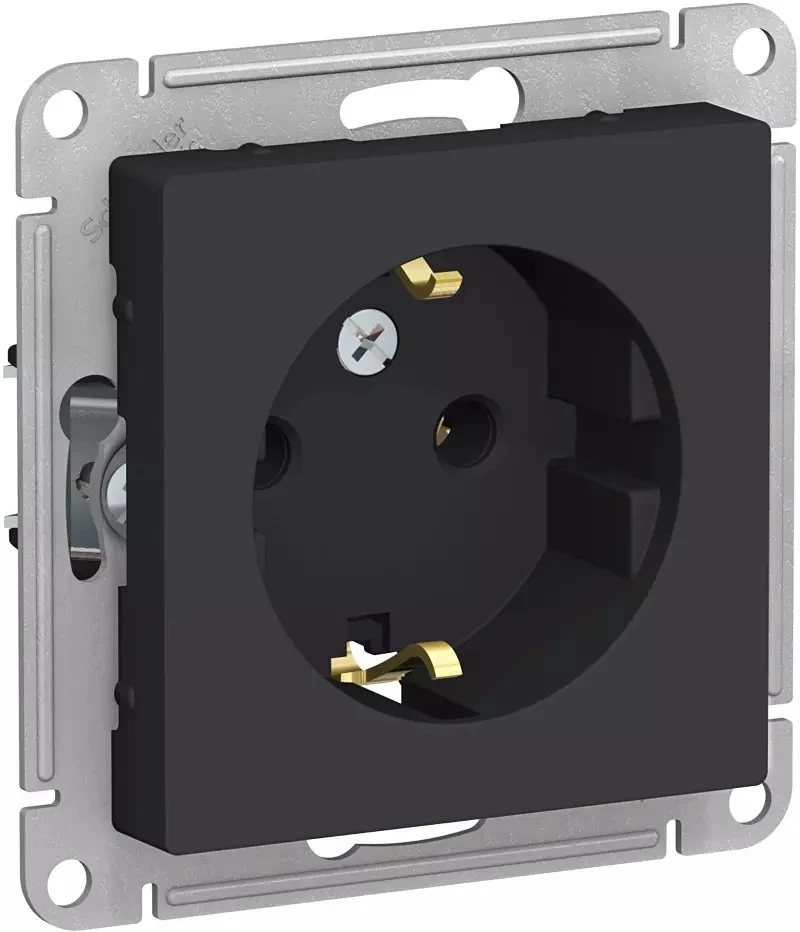 ATN001043 розетка 220в с заземлением SE atlasdesign (карбон)