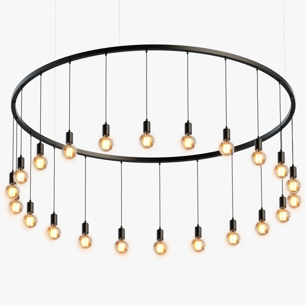 Подвесной светильник кольцо с лампами 17XE27 d1200мм