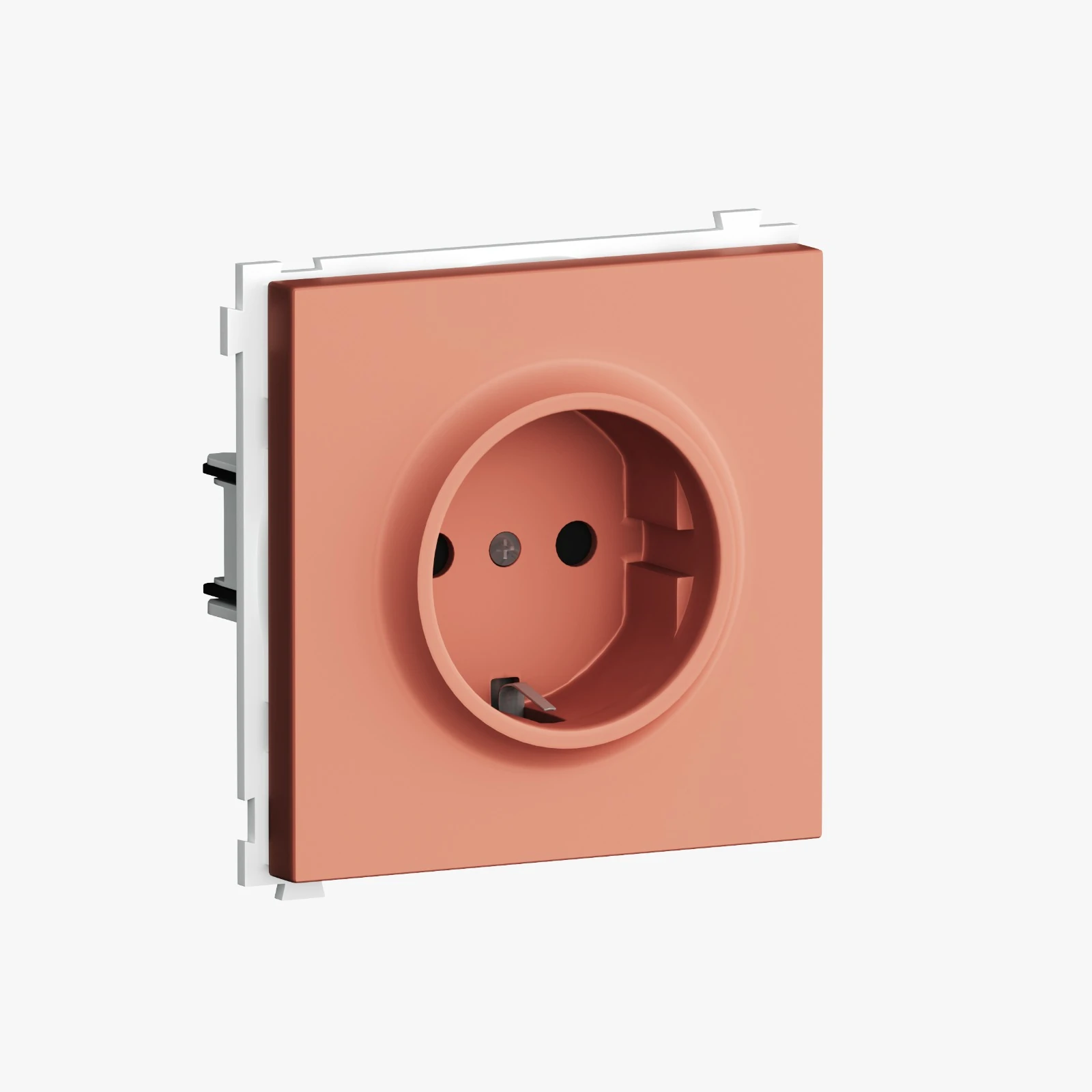 DA18800-DA22045 розетка с заземлением и шторками SCHUKO 16а 250в, на винтах, матовый коралл DONEL R98