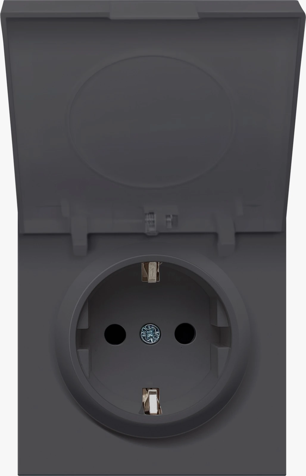 DA52028 накладка для розетки SCHUKO с крышкой, 16A 250в~, черный, серия R98