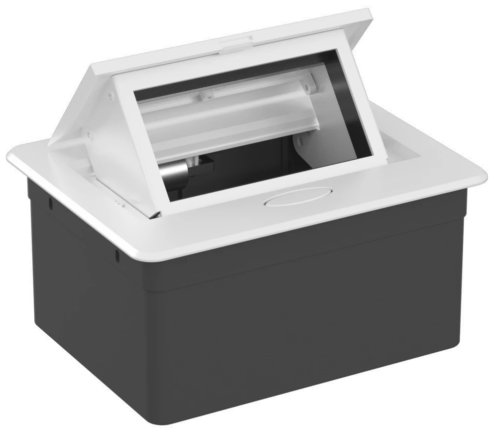 DDSB4RW настольный встраиваемый выдвижной розеточный блок SPRING 4 мод. (2 мод. 45х45), белый