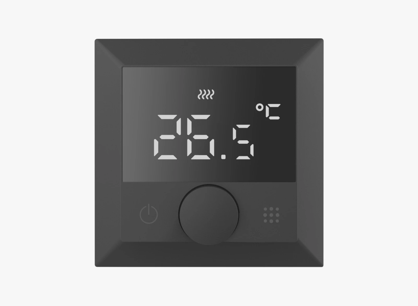 DTEF16BA термостат с датчиком пола, программируемый, 16A, 55*55 мм.черный, ручка настройки