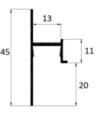 Art-plintus-parit GIPPS парящий-теневой для подсветки стены 13*20*45*3000 мм черный