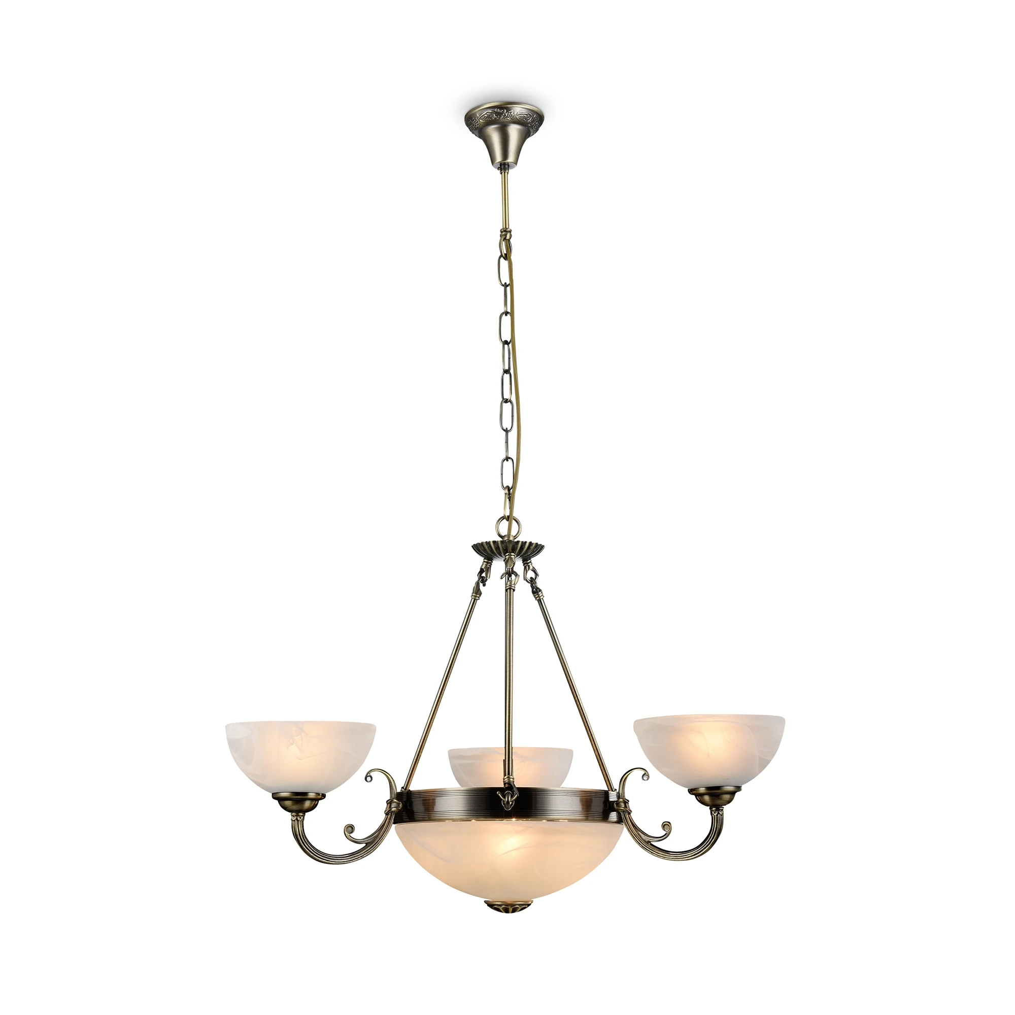 FR2012-PL-06-BZ подвесной светильник CLASSIC 0K IP 20 металл, стекло E27 бронза матовый белый 60вт