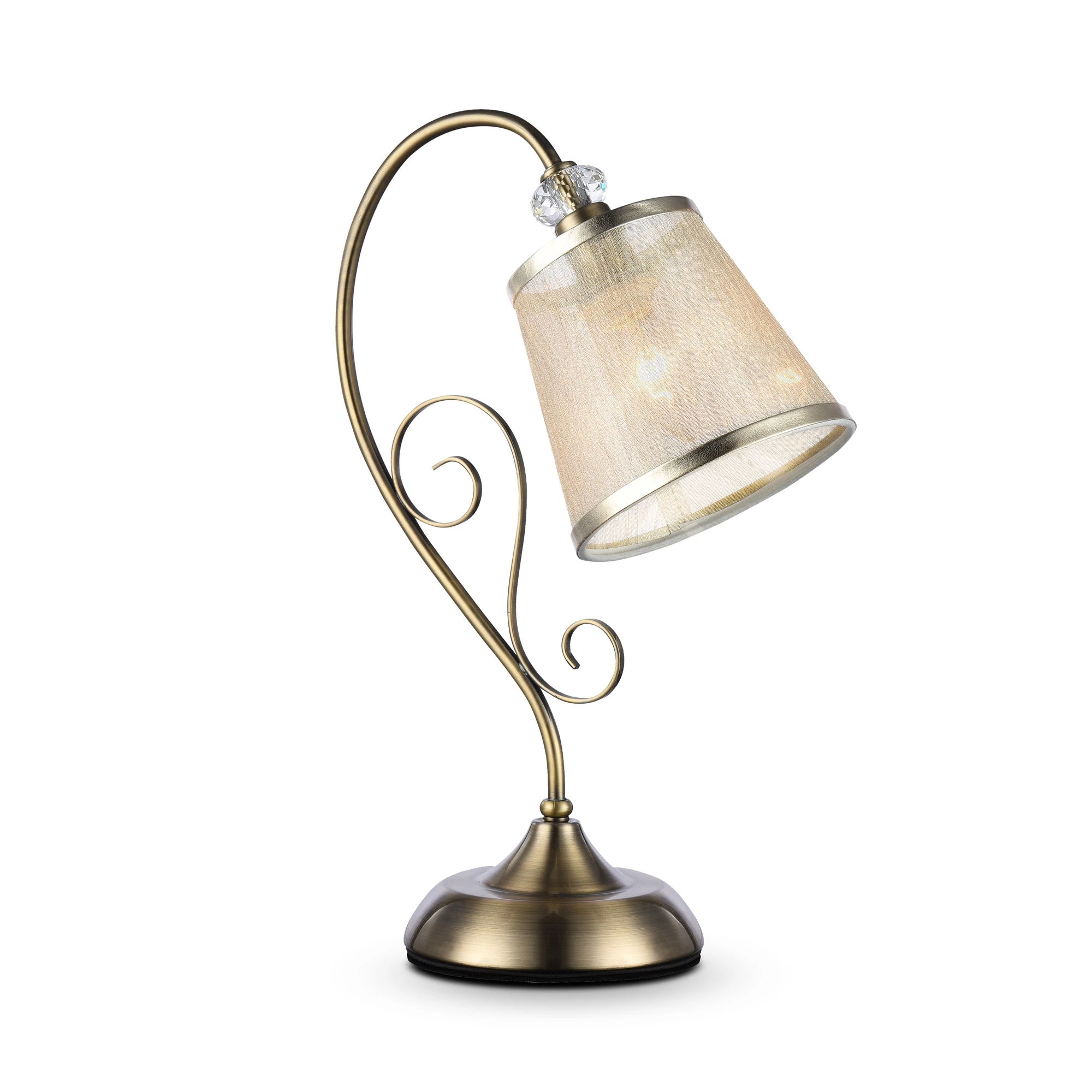 FR2405-TL-01-BZ светильник CLASSIC 0K IP 20 металл, органза на пвх E14 бронза антик бронза 40вт