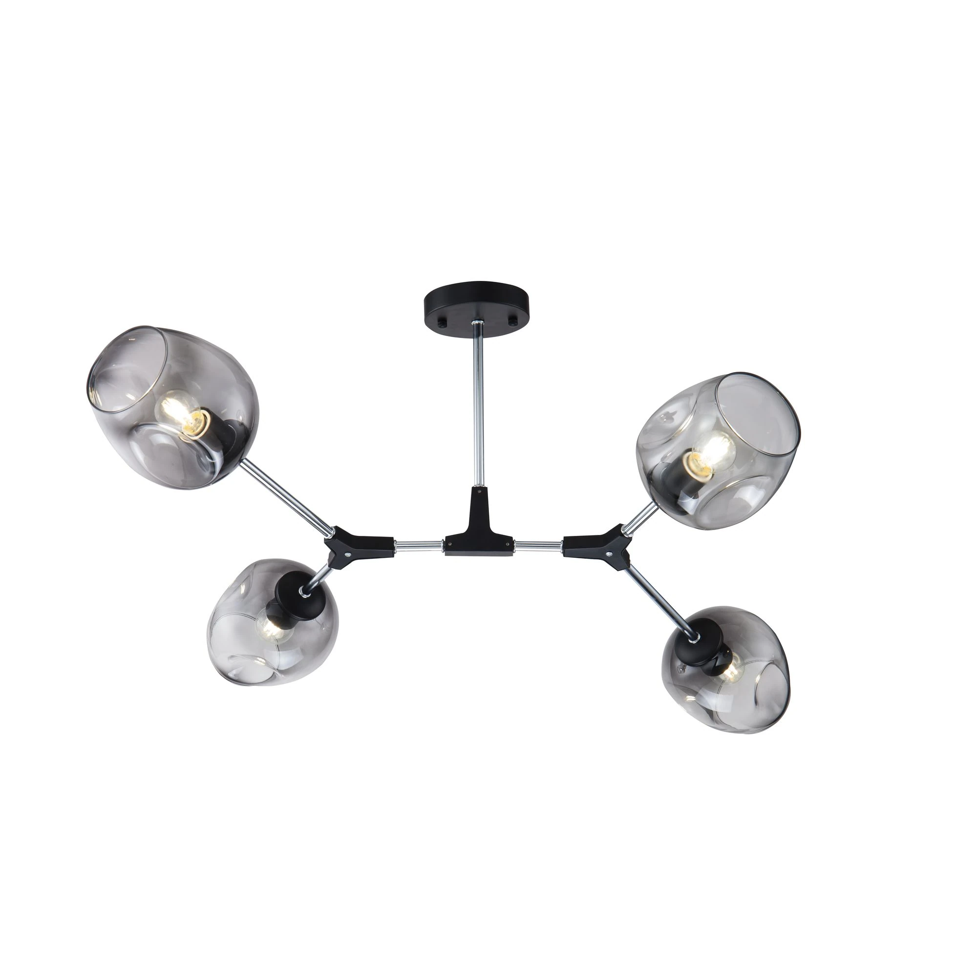 FR5006CL-04B потолочный светильник MODERN 0K IP 20 металл, стекло E27 черный дымчатый 60вт