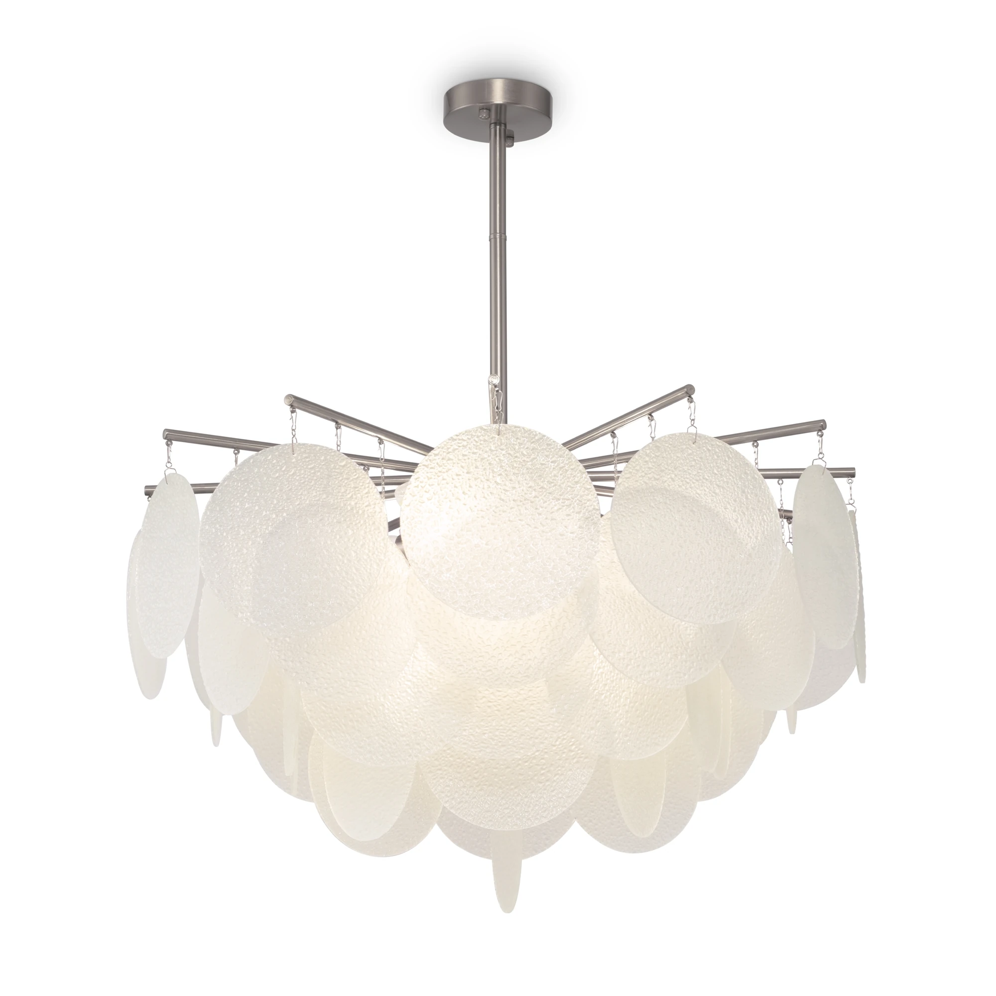 FR5104PL-06N люстра MODERN 0K 24° IP 20 металл, стекло E14 никель матовый белый 60вт