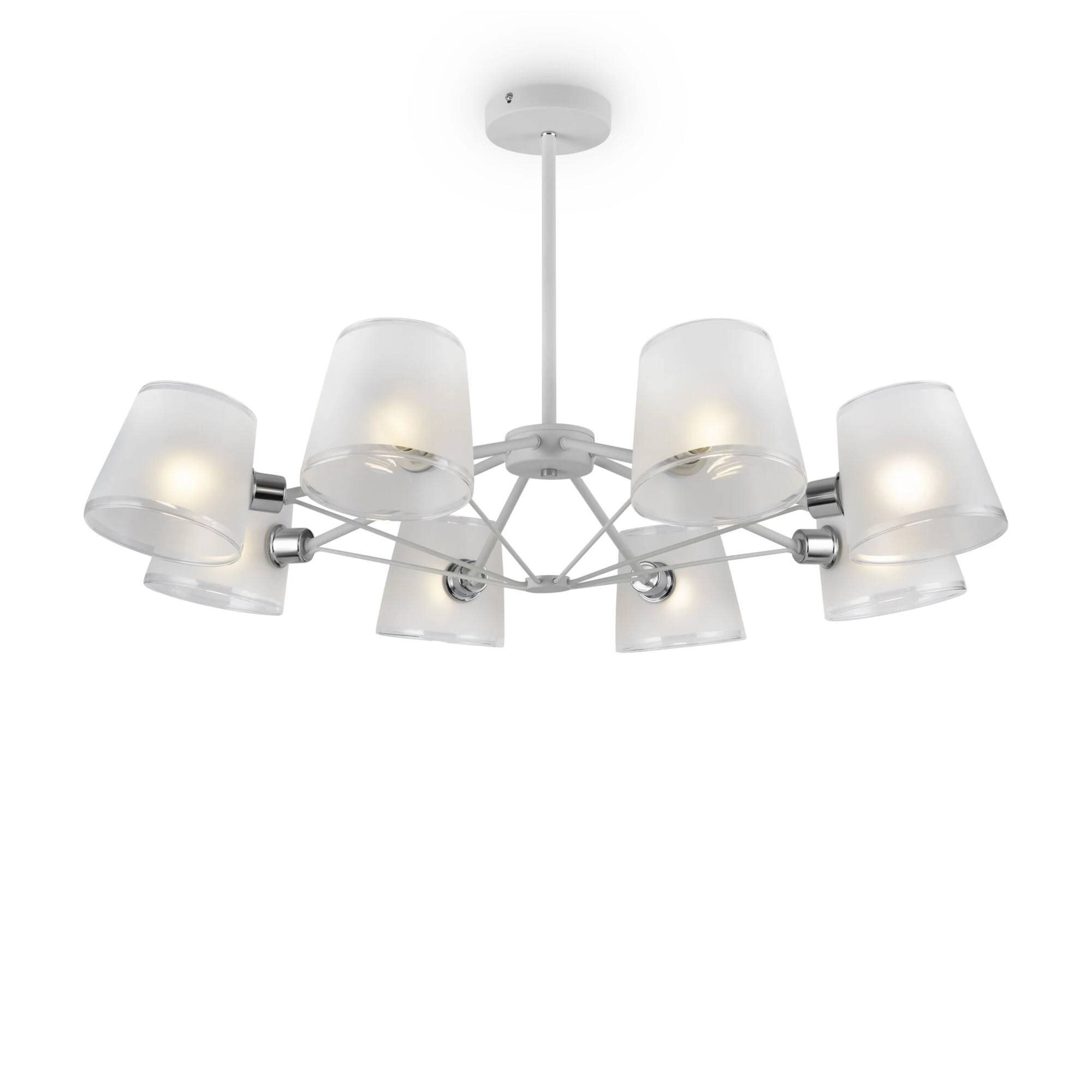 FR5108PL-08CH люстра MODERN 0K IP 20 металл, стекло E14 хром матовый белый 40вт