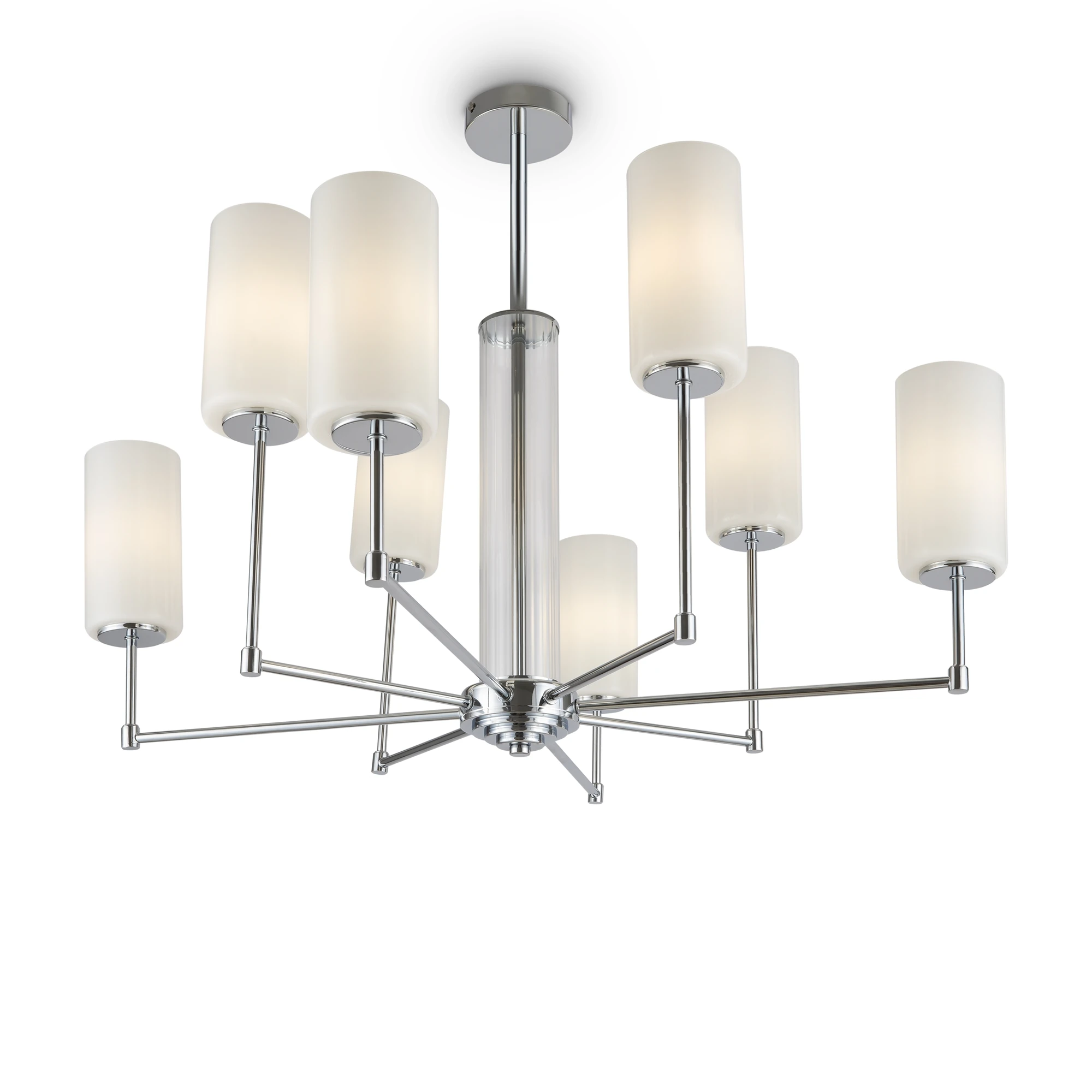 FR5184PL-08CH люстра MODERN 0K IP 20 металл, стекло E14 хром матовый белый 60вт