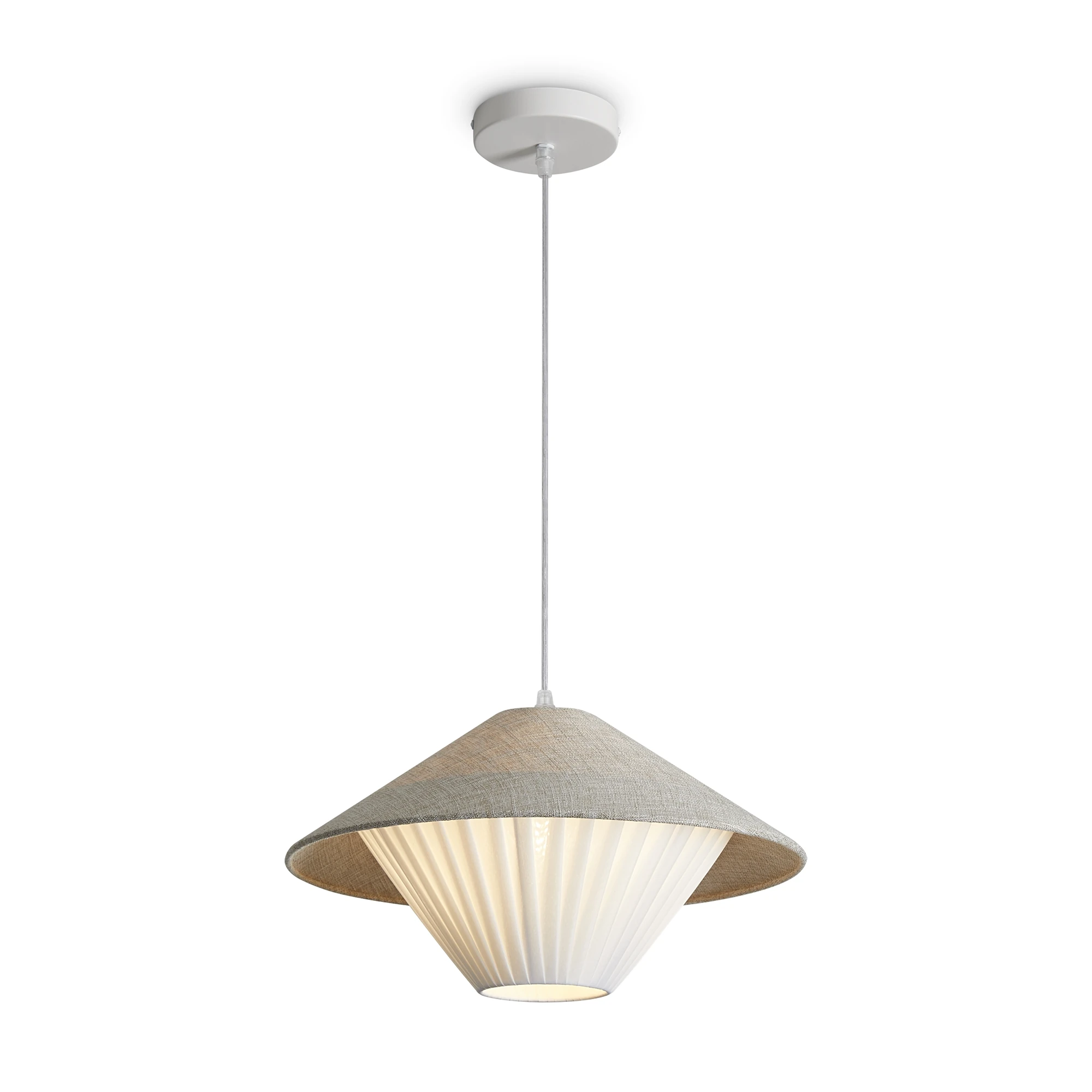 FR5555PL-01W подвесной светильник MODERN 120° IP 20 металл, ткань E14 белый 40вт