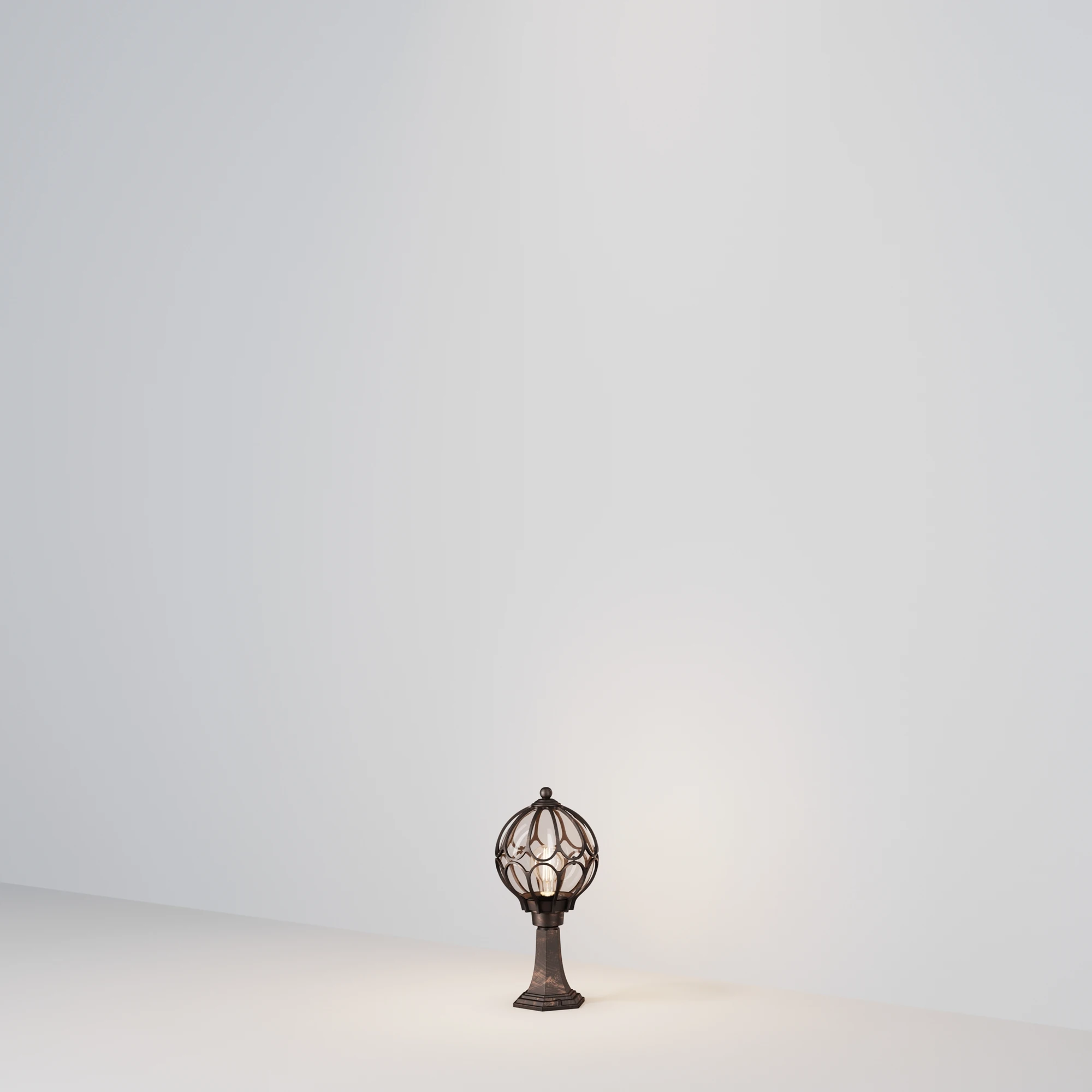 O024FL-01G светильник OUTDOOR 0K 360.0° IP 44 алюминий, стекло и металл E27 золото антик янтарный