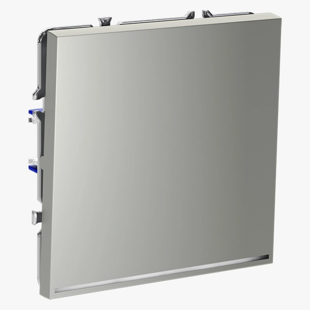 VLS010205 выключатель встраиваемый VOLTUM S70 одноклавишный с подсветкой 10а, (сталь)