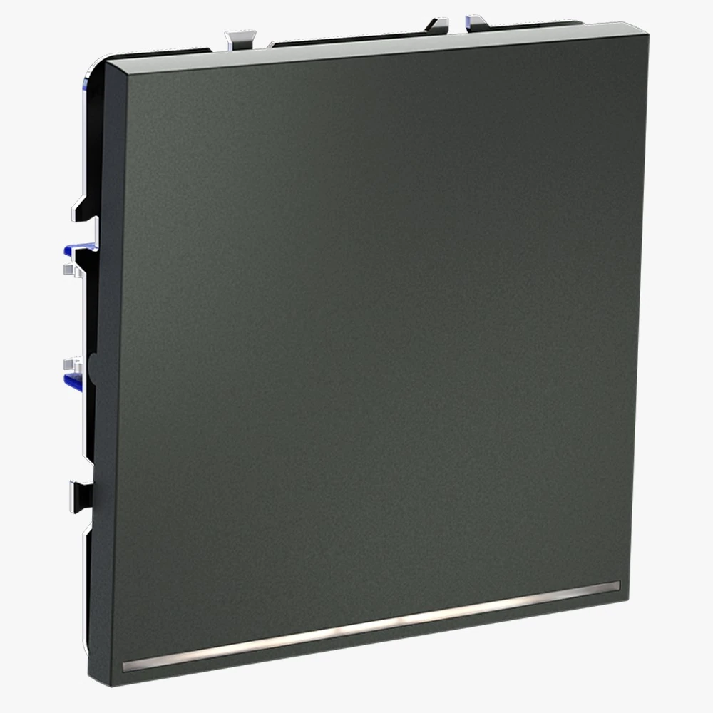 VLS010206 выключатель встраиваемый VOLTUM S70 одноклавишный с подсветкой 10а, (титан)