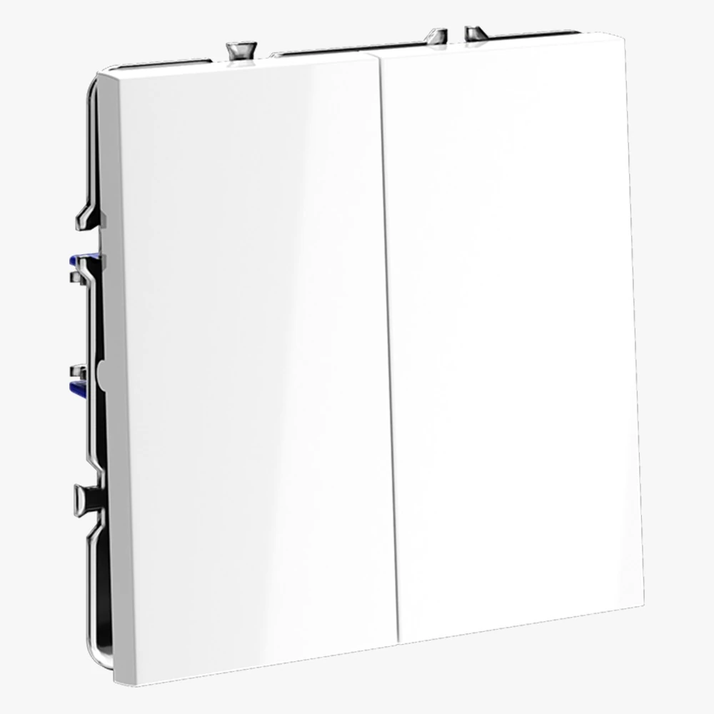 VLS020101 выключатель встраиваемый VOLTUM S70 двухклавишный 10а, (белый глянцевый)