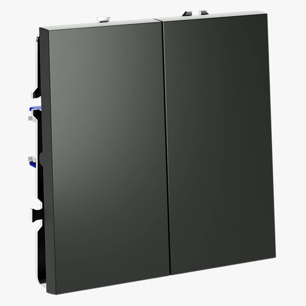 VLS020106 выключатель встраиваемый VOLTUM S70 двухклавишный 10а, (титан)