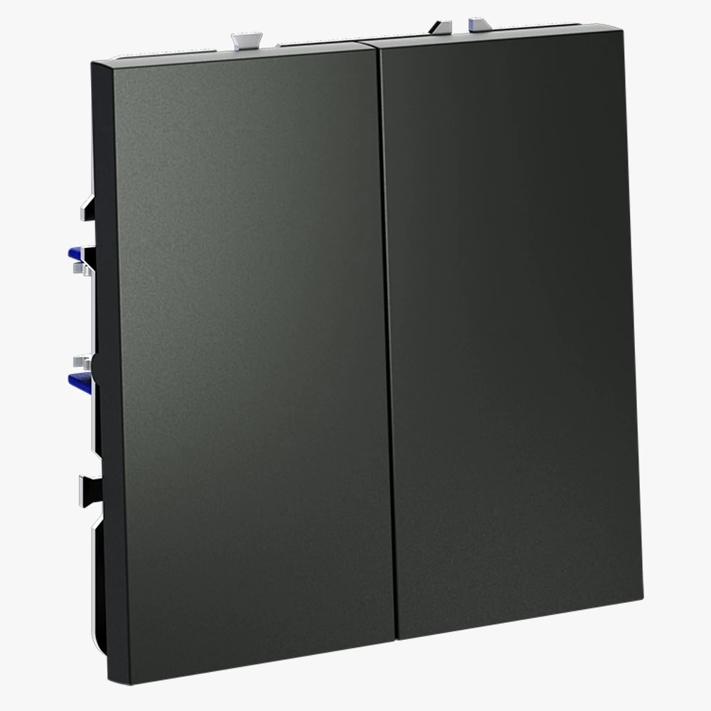 VLS020606 выключатель с самовозвратом встраиваемый VOLTUM S70 двухклавишный 10а, (титан)