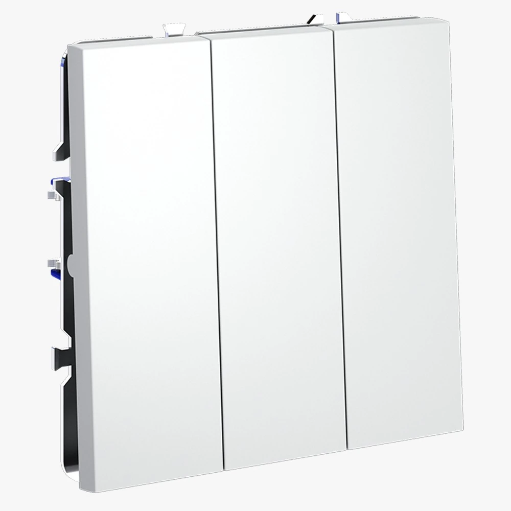 VLS030102 выключатель встраиваемый VOLTUM S70 трехклавишный 10а, (белый матовый)