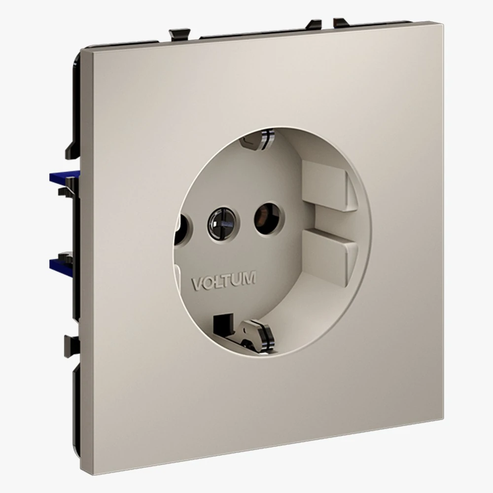 VLS040103 розетка встраиваемая VOLTUM s70с заземлением 16а, (кашемир)