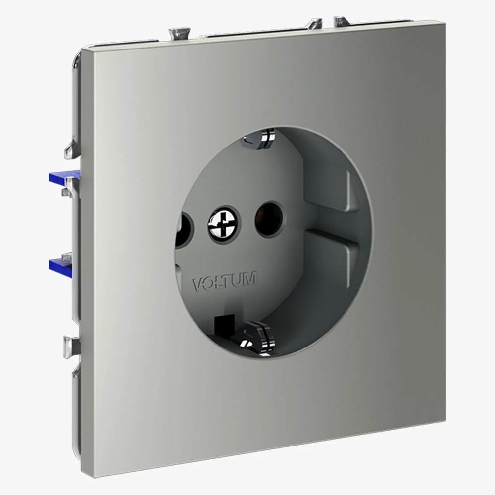 VLS040105 розетка встраиваемая VOLTUM s70с заземлением 16а, (сталь)