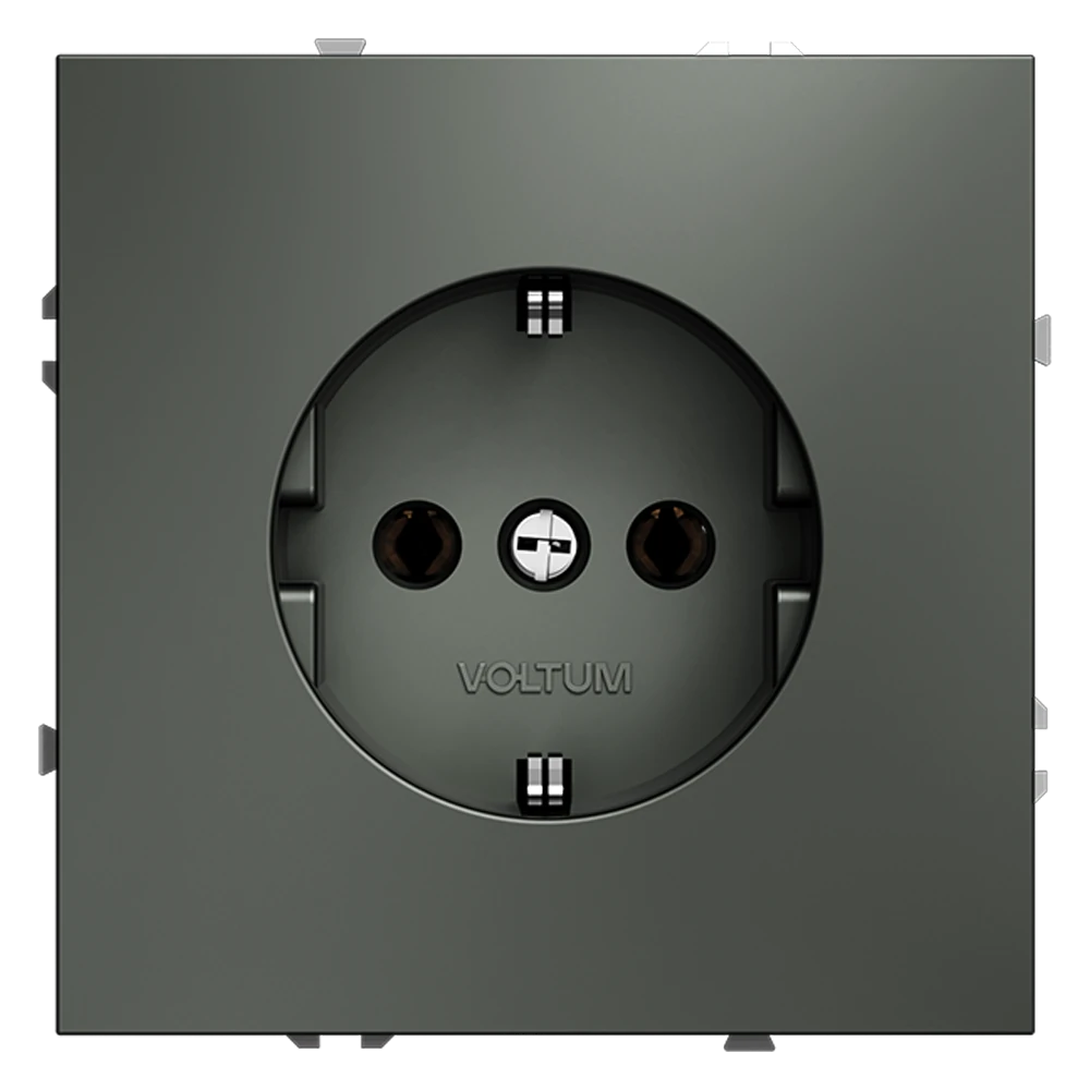 VLS040106 розетка встраиваемая VOLTUM s70с заземлением 16а, (титан)
