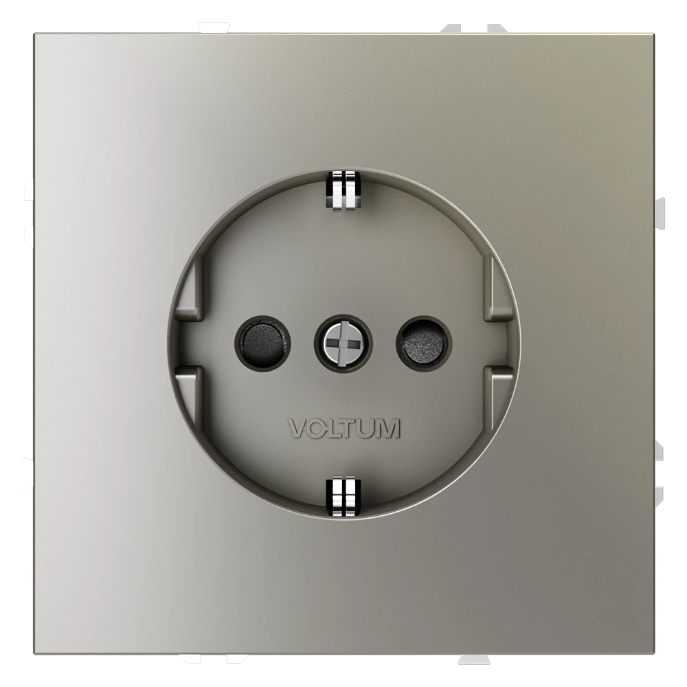 VLS040204 розетка встраиваемая VOLTUM s70с заземлением и защитными шторками, 16а, (шелк)