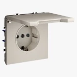 VLS040303 розетка встраиваемая VOLTUM s70с заземлением, защитными шторками и крышкой 16а, (кашемир)