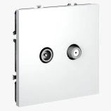 VLS060402 розетка телевизионная встраиваемая VOLTUM S70 оконечная tv+sat, (белый матовый)