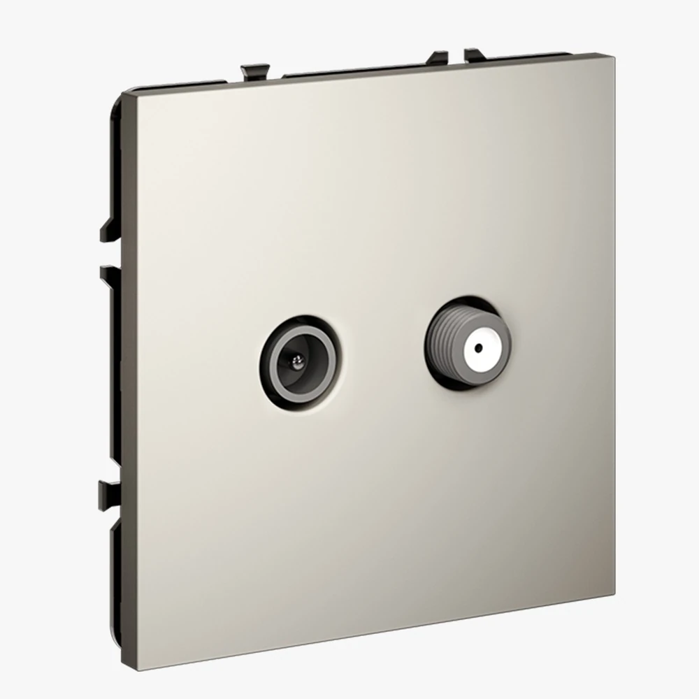 VLS060403 розетка телевизионная встраиваемая VOLTUM S70 оконечная tv+sat, (кашемир)