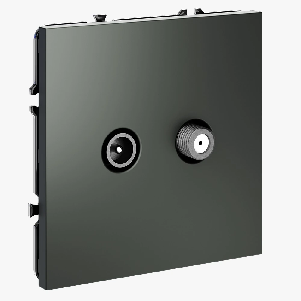 VLS060406 розетка телевизионная встраиваемая VOLTUM S70 оконечная tv+sat, (титан)