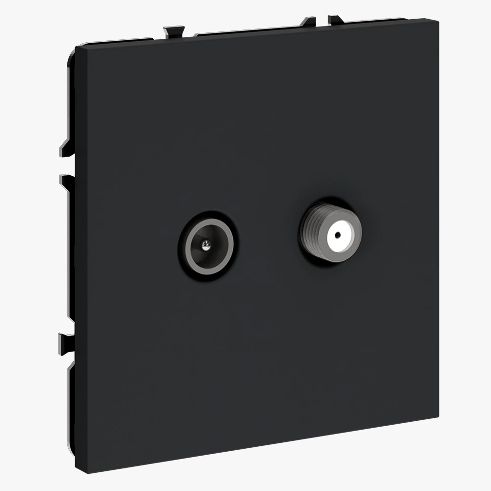 VLS060407 розетка телевизионная встраиваемая VOLTUM S70 оконечная tv+sat, (графит)