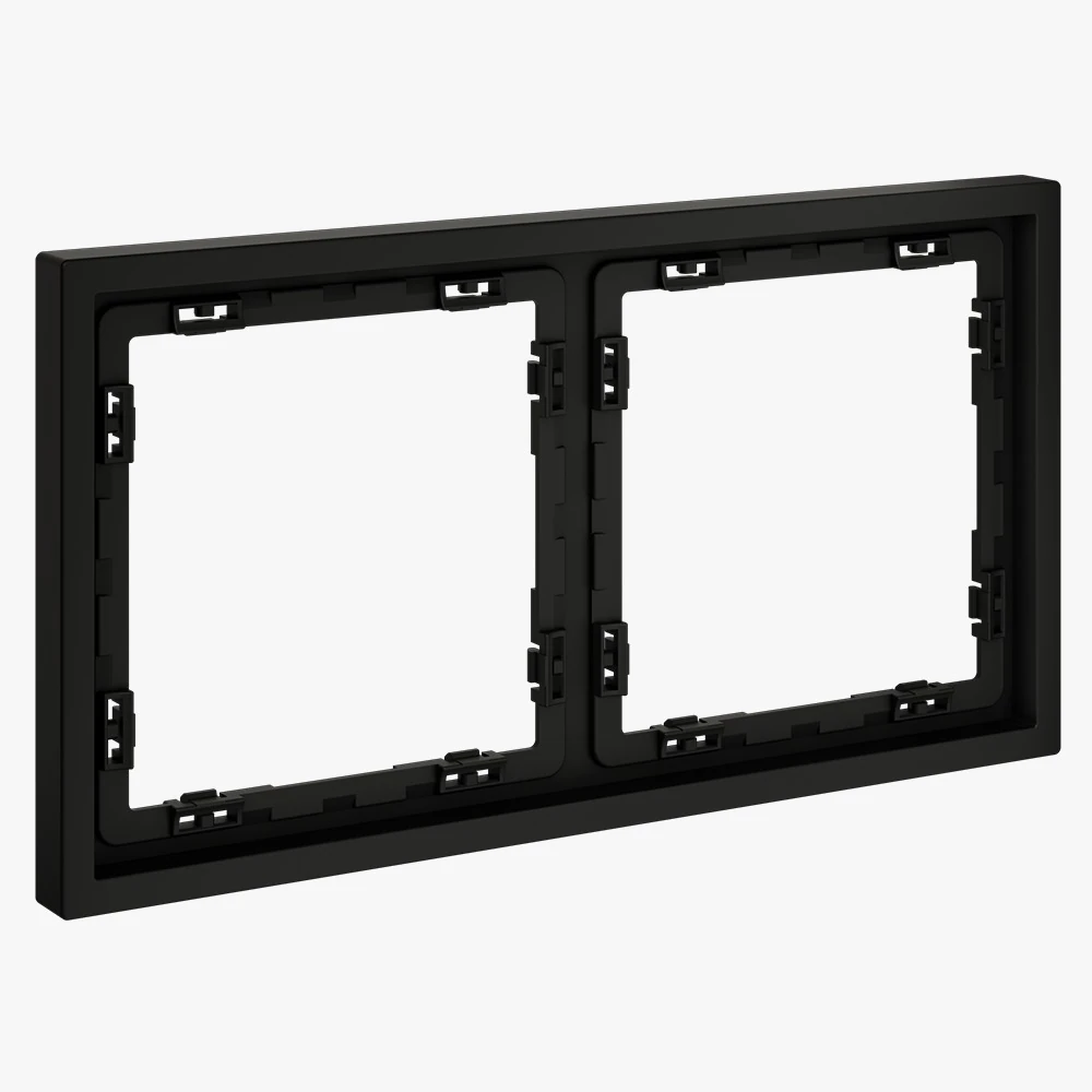 VLS100208 рамка пластиковая VOLTUM S70 на 2 поста, (черный матовый)